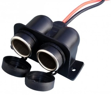 GNIAZDO ZAPALNICZKI 12V HERMETYCZNE PODWÓJNE 15A