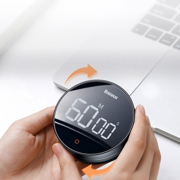 BASEUS МАГНИТНО-ЭЛЕКТРОННЫЙ КУХОННЫЙ ТАЙМЕР ЦИФРОВОЙ светодиодный секундомер HD