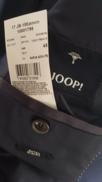 Marynarka męska garniturowa JOOP granat slim fit wełna roz 48 wzór 23 J1036