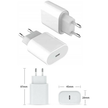 СЕТЕВОЕ ЗАРЯДНОЕ УСТРОЙСТВО USB-C ДЛЯ IPHONE 11 12 13 14 15 PRO MAX + КАБЕЛЬ LIGHTNING