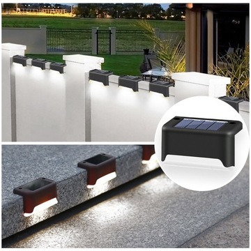 СОЛНЕЧНЫЕ СВЕТОДИОДНЫЕ ЛАМПЫ 8 ШТ. ДЛЯ ЛЕСТНИЦЫ ТЕРРАСЫ САД ХОЛОДНЫЙ ЦВЕТ ХОЛОДНЫЙ СВЕТ