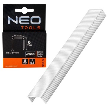 NEO ZSZYWKI TYP J/53 6 MM 2000 SZTUK 16-506