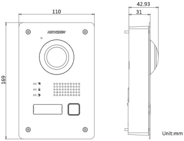 Видеодомофон Hikvision DS-KIS703-P, 2-проводной, 7