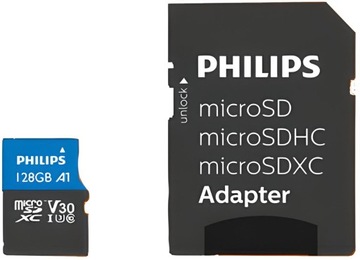 Карта памяти PHILIPS Class SDXC 128 ГБ + адаптер
