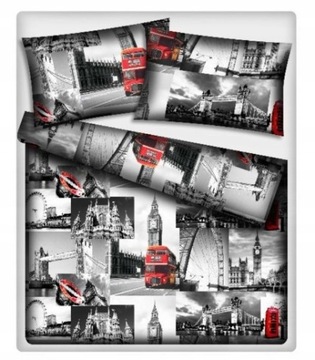 ZESTAW Pościel BAWEŁNA LONDYN LONDON 200X220 CM