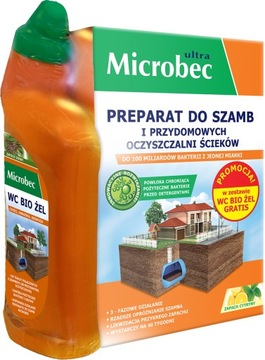 MICROBEC ULTRA Preparat do szamb 1 kg cytryny + ŻEL 500 ml GRATIS - 2 OPAK.