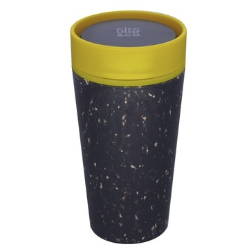 Термокружка для кофе Круглая, закрытая, черно-желтая, круглая чашка 340 мл