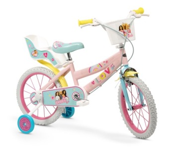 Велосипед дитячий для дівчинки 16 дюймів Barbie 16" рожевий Toimsa