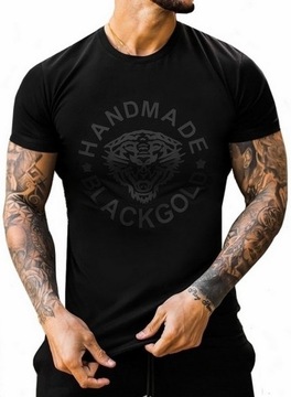 T-SHIRT MĘSKI KOSZULKA LOGOWANA LYCRA JAKOŚĆ KOLORY