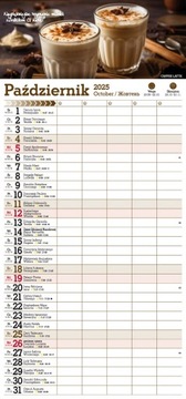 Kalendarz 2025 PLANER do notatek dla 5 osób KAWA