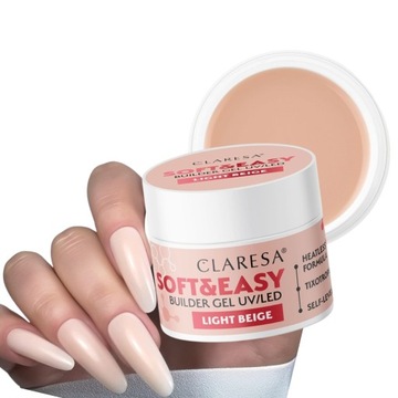 CLARESA Soft & Easy 12g ŻEL BUDUJĄCY DO PAZNOKCI Light Beige