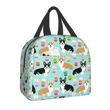 Cute Jolly Corgis Portable Lunch Box Waterproof Thermal Cooler Food