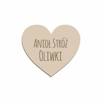 Serce z grawerem DOWOLNY NAPIS anioł