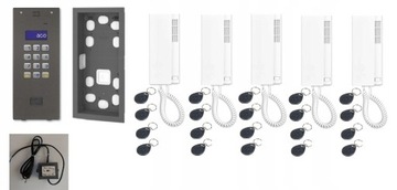 DOMOFON ACO CDNP7ACC 5 rodzinny 5 słuchawek rfid