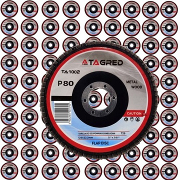 100 x TARCZA ŚCIERNA ŚCIERNICA LISTKOWA 125 MM P80