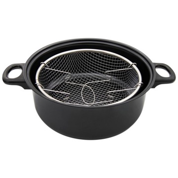 GARNEK DO SMAŻENIA FRYTEK ZESTAW POKRYWA KOSZYK UNIWERSALNY KLASYCZNY 24CM