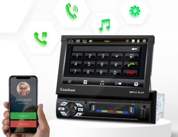 АВТОМОБИЛЬНЫЙ РАДИО 1DIN 7 ДЮЙМОВ BT С РАЗДВИЖНЫМ СЕНСОРНЫМ ЭКРАНОМ