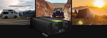 Автомобильный инвертор PRO GreenCell 12 В 2000 Вт 4000 Вт USB Sinus для кемпинга