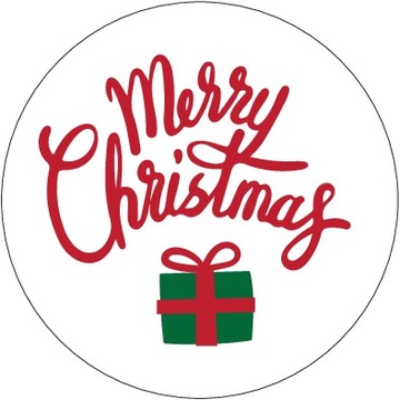 Naklejki OZDOBNE ŚWIĄTECZNE Merry Christmas 10 sztuk na PREZENTY dekoracja