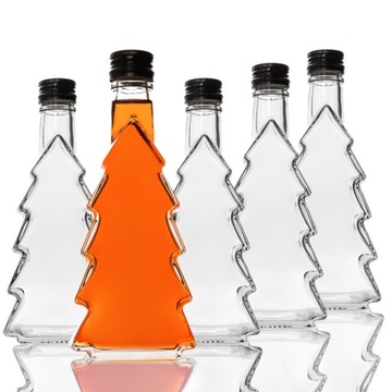 5 бутылок в форме РОЖДЕСТВЕНСКОЙ ЕЛКИ по 250 мл для домашнего алкоголя