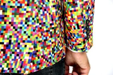 GIOVANNI PERA Marynarka męska D608 PIKSELE, kolorowa, imprezowa 52 L