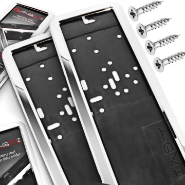 РАМКА ДЛЯ НОМЕРНЫХ ЗНАКОВ МЕТАЛЛ ХРОМ 2 ШТ. РАМКИ ДЛЯ НОМЕРНЫХ ЗНАКОВ КОМПЛЕКТ R