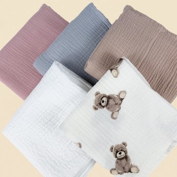 Подгузники Plumeri Muslin, набор из 5 цветов, 70х70 см.