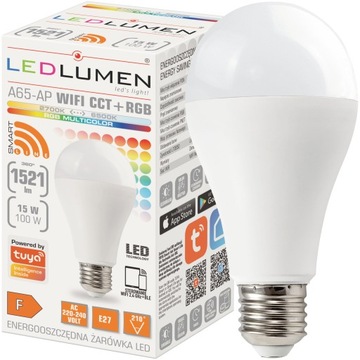 Светодиодная лампа E27 15 Вт=100 Вт 1521 лм RGB CCT с регулируемой яркостью WIFI TUYA SMART LIFE