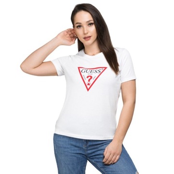 GUESS KOSZULKA DAMSKA T-SHIRT ORIGINAL BIAŁA r.S