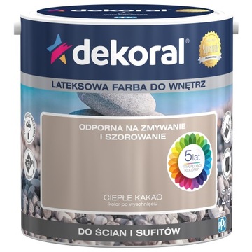Farba do wnętrz DEKORAL 2,5L CIEPŁE KAKAO