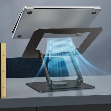 ПОРТАТИВНАЯ ПОДСТАВКА ДЛЯ НОУТБУКА, РЕГУЛИРУЕМАЯ, ВРАЩАЮЩАЯСЯ НА 360°, СКЛАДНОЙ СТОЛИК