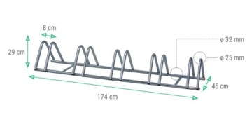 ВЕЛОСИПЕДНАЯ СТОЙКА 5 ВЕЛОСИПЕДОВ ВЕЛОСИПЕД ЦИНК PL