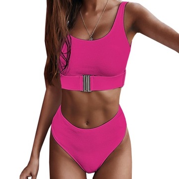 BIKINI STRÓJ KĄPIELOWY Z KLAMRĄ RÓŻOWY ALANA S
