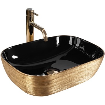 Umywalka Nablatowa BELINDA BLACK GOLD BRUSH ZŁOTA SZCZOTKOWANA REA
