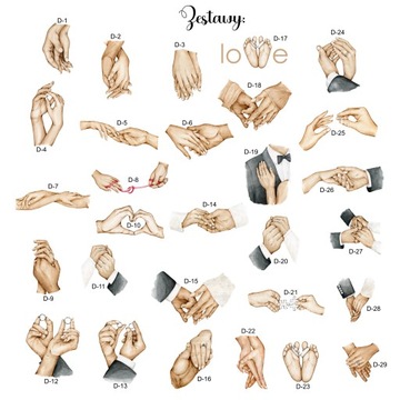 Набор из 3 плакатов СЕМЕЙНЫЕ РУКИ ЛЮБОВЬ А4 Имена Выкройки Картинки + РАМКА