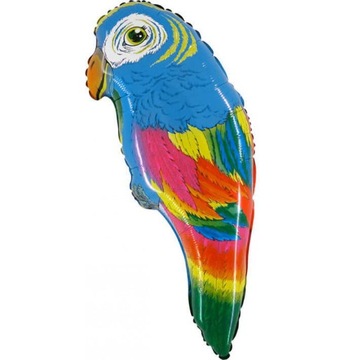 Balon foliowy papuga niebieska safari dżungla 44x92 cm