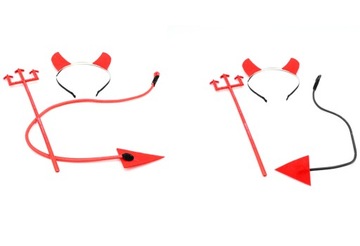 НАБОР ХВОСТА С РОГАМИ ДЬЯВОЛА ТРИЗУТ ДЬЯВОЛА 33СМ