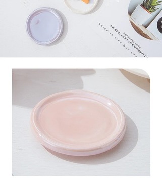 Симпатичная керамическая кружка для воды с крышкой, простая кофейная чашка с цветочной ручкой, бытовая