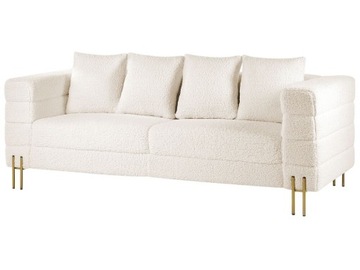 KANAPA SOFA 3-OSOBOWA BOUCLE BIAŁA 209 X 82 CM GRANNA