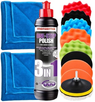 MENZERNA 3in1 3w1 One Step Zestaw Do Jednoetapowego Polerowania Lakieru