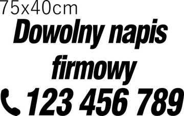 Naklejka na samochód Dowolny Napis 75x40cm