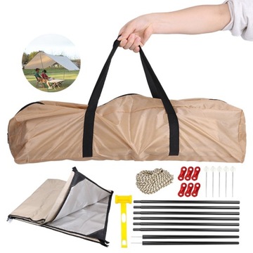 БРЕЗЕНТ ДЛЯ ВЫЖИВАНИЯ БРЕЗЕНТ 3X3М ДЛЯ КЕМПИНГА С ВЕРЕВКАМИ И ШЛИФОВАННЫМ