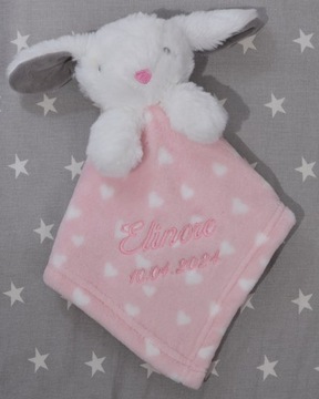 BotoBaby - Мягкая игрушка с именем - Зайчик РОЗОВЫЙ с вышивкой РОЖДЕНИЕ -