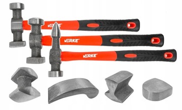 VERKE V86224 НАБОР ИНСТРУМЕНТОВ МОЛОТКИ ДЛЯ КУЗОВА 7 ШТ.