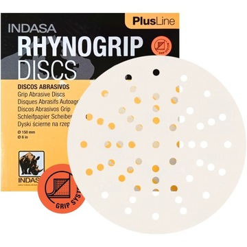 INDASA PLUS Krążki Ścierne Rzep 150mm 57H ULTRAVENT P400 50x