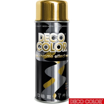 DECO COLOR LAKIER FARBA SPRAY ZŁOTY CHROM 400ml