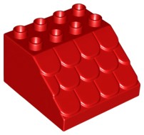 LEGO Duplo,4 x 4 x 2, połać z profilem gontowym Dach 18814
