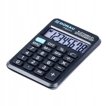 Карманный калькулятор 8-значный черный Donau Tech