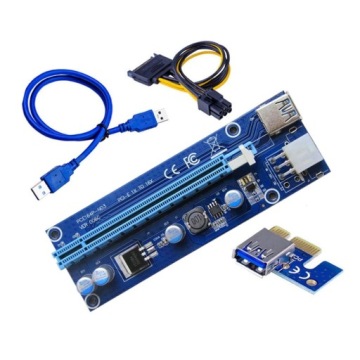 Удлинительный кабель rev 006C USB 3.0 PCI-E 1x-16x 6-контактный SATA
