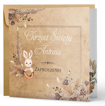 ZAPROSZENIA na chrzest PAPIER PERŁOWY IMIĘ 10 szt